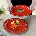 hot-selling ceramic red creative large plate restaurant hotel banquet ceramic dessert pastry food plate