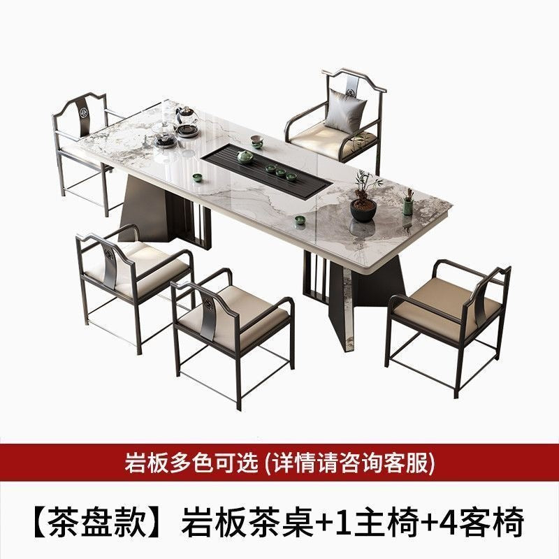 New chinoiserie luxury stone slate tea table table modern tea table and chair combination casualaccessible luxury office large board table tea making table