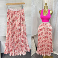 New arrival elastic waist high waist floral sweeteasiest for match a-line skirt women's medium longprintingpleated skirt
