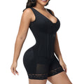 new european and american mesh 9-bone strong pressure button crotch zipper tummy control tight shapewear one-piece enhanced version