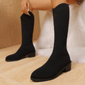 Plus size wholesale exportnew arrival spring autum elastic slim boots knee socks long boots women's elastic boots thick heel knitting sock boots