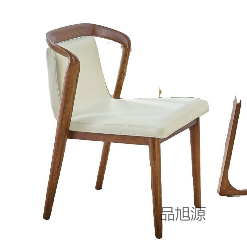 Chinese retro solid wood dining chair study office book chair high-end ash wood tea chair creative soft bag back chair