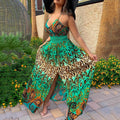 Y9336 2025 cross-border summer new arrivals: european and american style sexy leopard print backless dress - spaghetti strap maxi dress