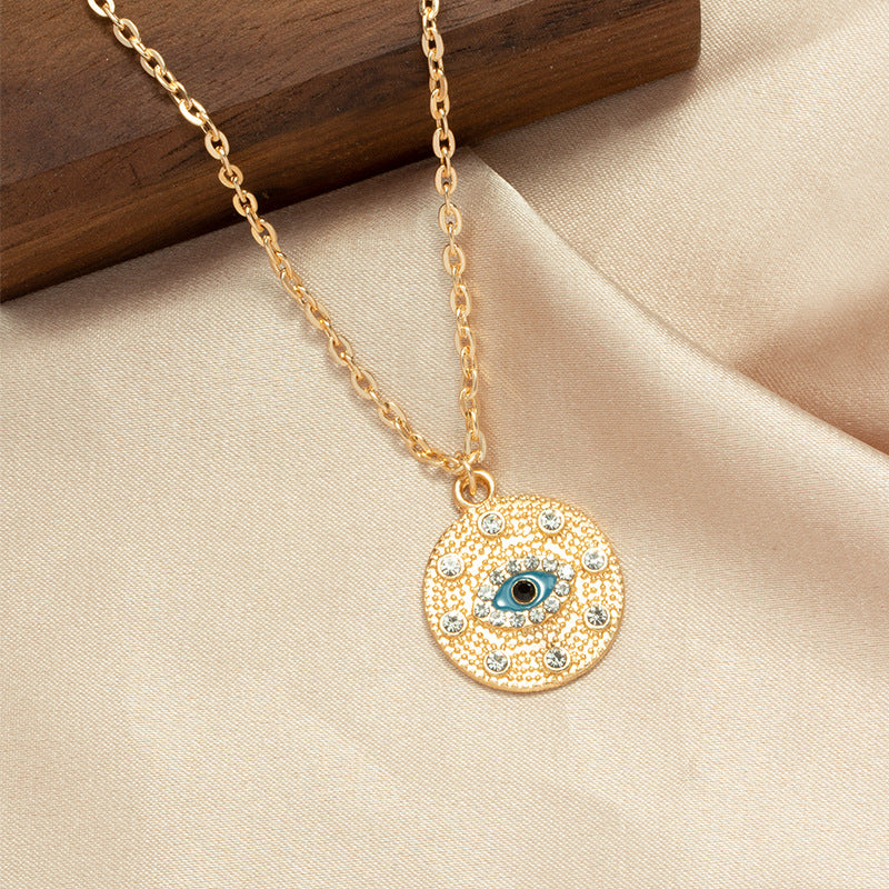 Wholesale solitaire necklace - european & american cross-border high-end jewelry - women's fashion gold-plated devil's eye punk style choker