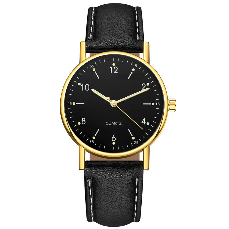 Factory direct luminous women's watch - minimalist digital leather strap quartz wristwatch - unisex casual watch for her