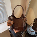 2025 new korean style handheld bucket bag women's bag retro popular chic elegant single shoulder crossbody bag