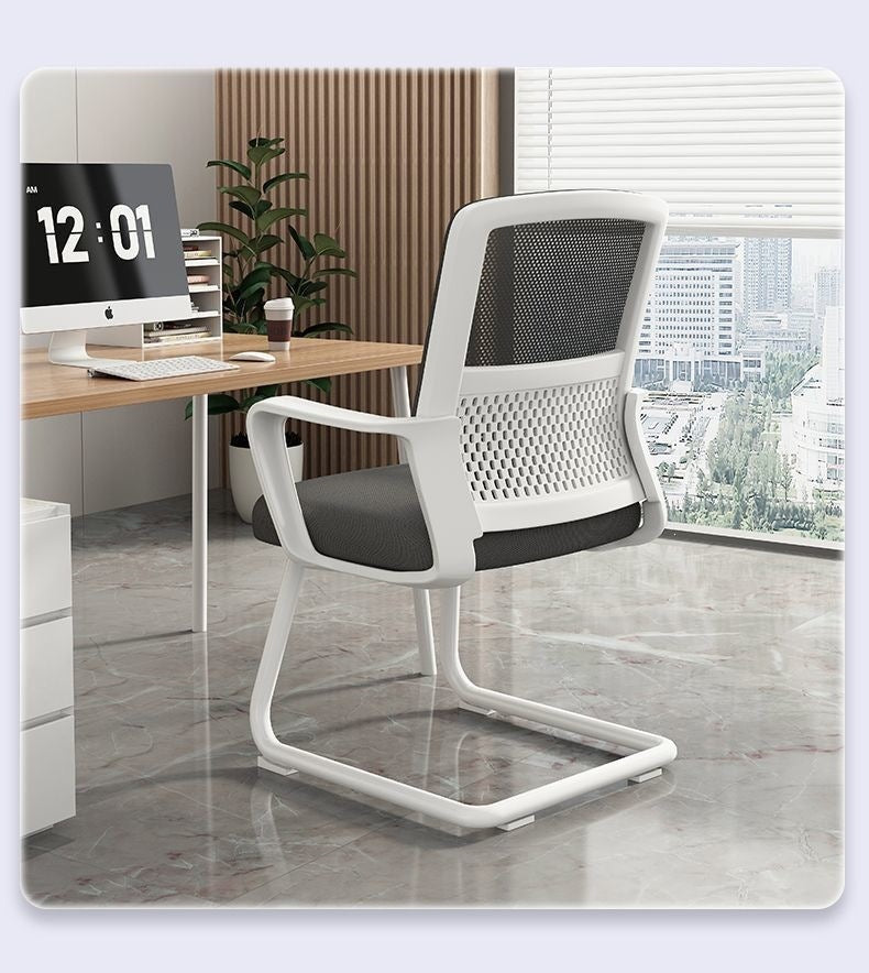 Computer chair, comfortable and long-sitting office chair, adjustable swivel chair, for home student dormitory conference staff bow-shaped back chair
