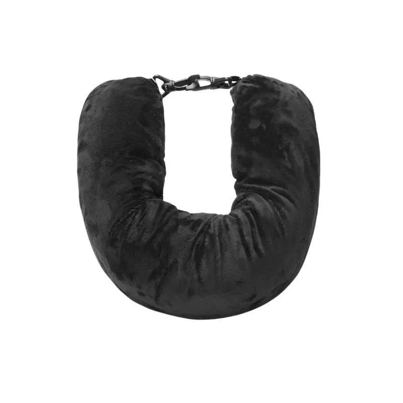 Amazon travel neck pillow cover storage bag portable travel bag plush u-shaped pillow clothing inflatable