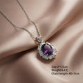 Popular popular style simple inlaid purple gemstone necklace for women accessible luxury simple elegant non-fading titanium steel clavicle chain jewelry