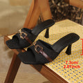Toe-toe fish mouth women's slippers 2026 summerfashion style fashion high heels plus size cross-border belt buckle sandals