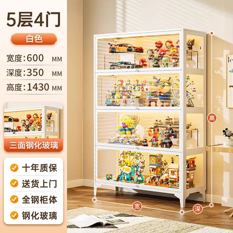 Glass display cabinet for figures, lego, home blind box models, display rack, storage, transparent display cabinet, dustproof storage