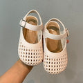 Girls' sandals: closed-toe knitted princess shoes, new summer 2025 collection, toddler shoes, hollow-out sandals and slippers for girls