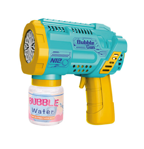 Tiktok viral 12-hole neptune bubble machine - fully automatic gatling bubble gun - handheld bubble blower for kids