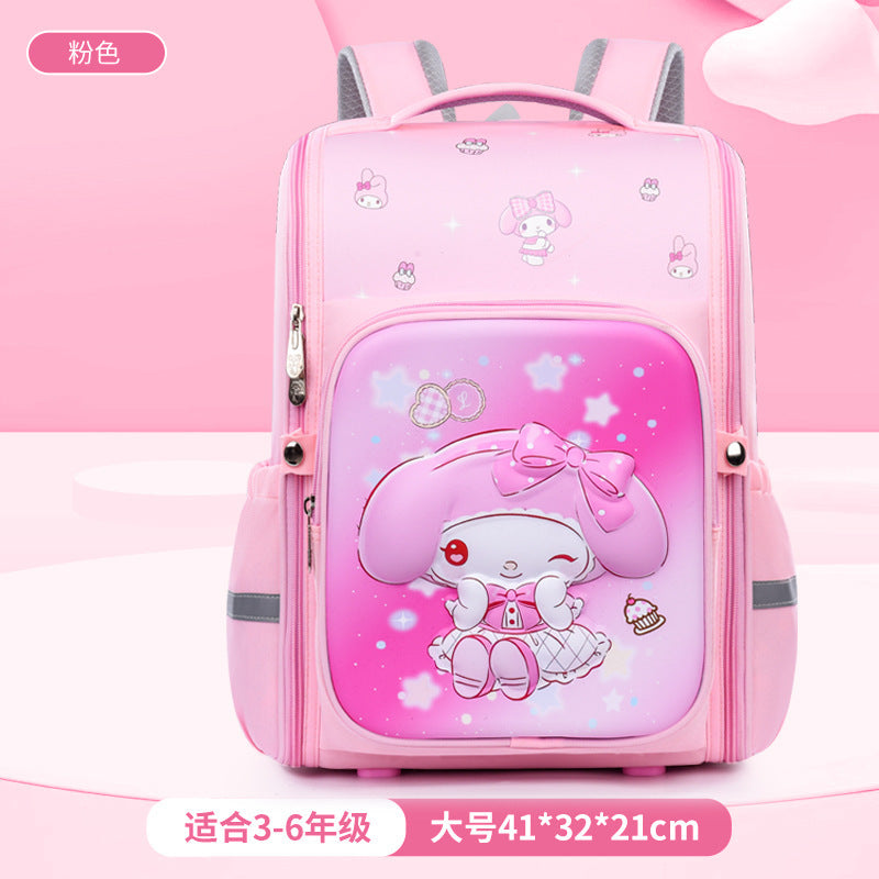2025 cartoon elementary school backpack - grades 1-6, large capacity, weight-reducing, spine-protecting space backpack for boys and girls