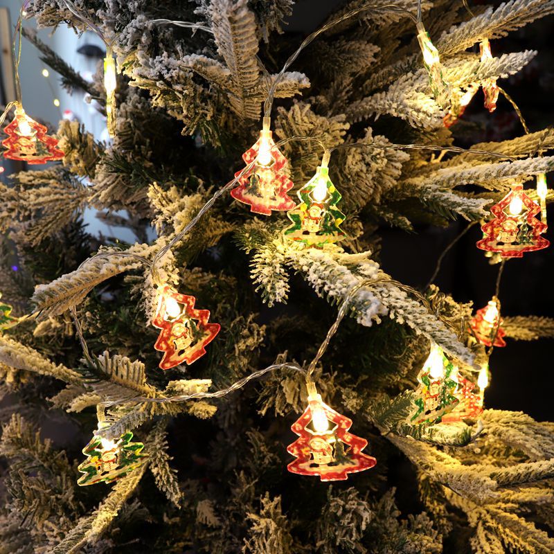 LED Santa Claus Head Light String Outdoor Waterproof Creative Snowman Light String LED Christmas Decoration Flash Light String