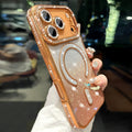Luxury rhinestone-embellished glitter magnetic case for iphone 17 pro max - premium apple 16 cover
