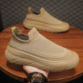 European 2026 new spring casual sneakers men's slip-on chunky platform flyknit breathable lightweight niche sneakers