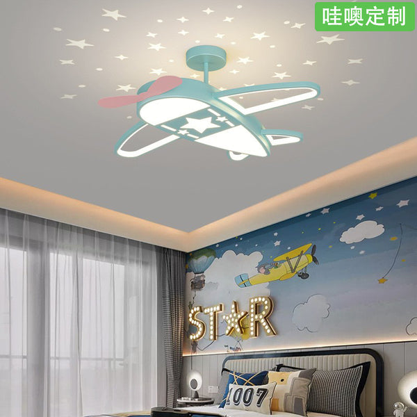 [Wow] Children's room ceiling lamp creative personality star top Nordic aircraft boys and girls room lamps