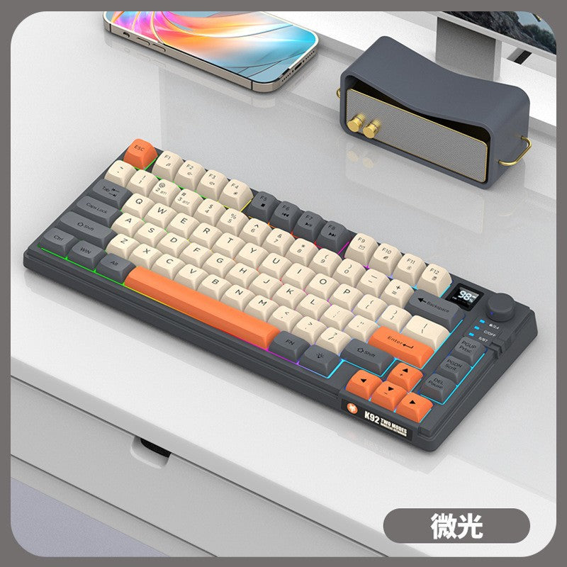 Dazzling silver fox k920 wireless bluetooth dual-mode mechanical feel keyboard and mouse combo with display knob and tri-color design