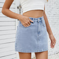 Fashion cross-border export women's clothing new arrival   washed fashioneasiest for match denim short skirt skirt trendy
