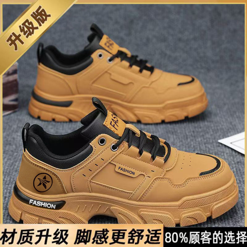 Men's shoes 2026 new spring thick-soled martin boots men's work shoes men's anti-slip athletic casual sneakers