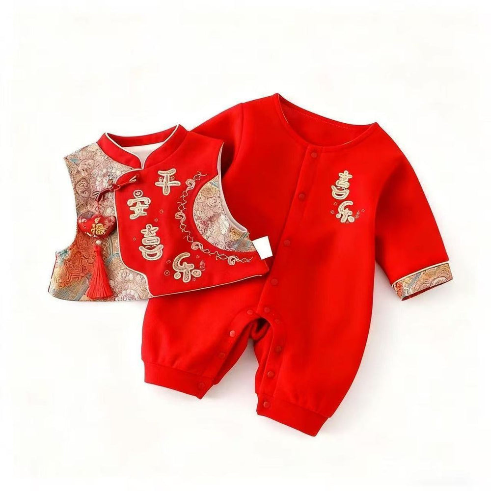 Spring & fall baby 100-day baby girl double-layer one-year-old dress suit new chinoiseriekids birthday banquet outwear clothes