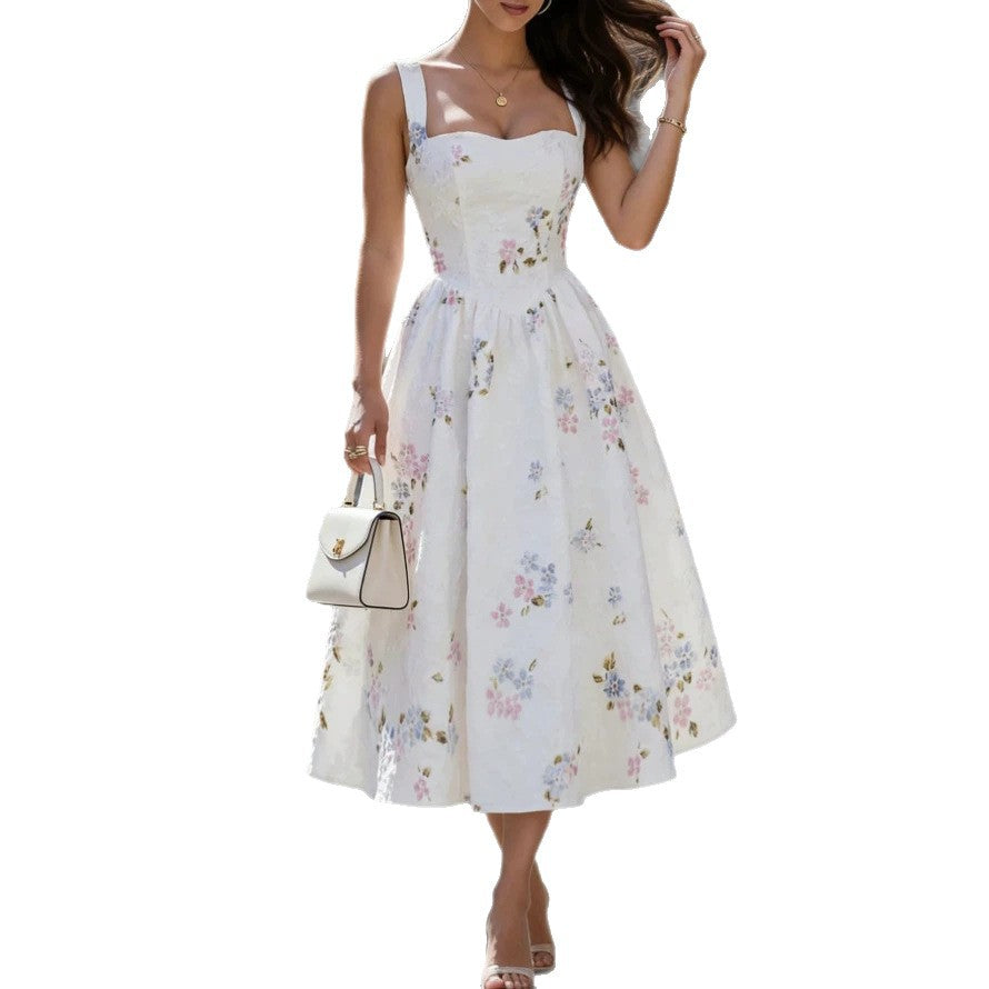 sleeveless floral sundress - this year's trendy french style maxi dress for women