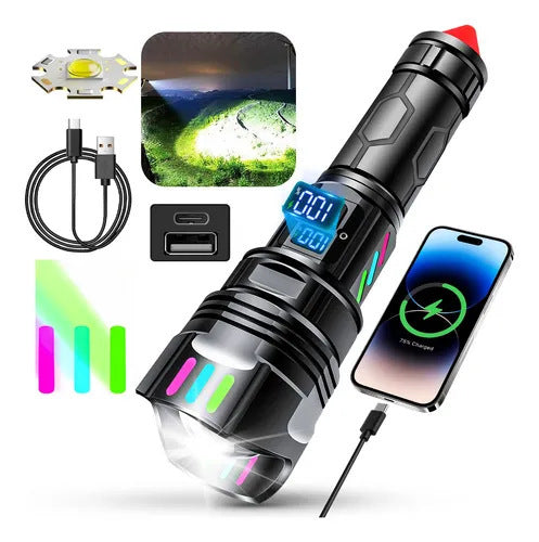 Cross-border new laser gun flashlight outdoor super bright long-distance telescopic portable white laser charging tactical flashlight