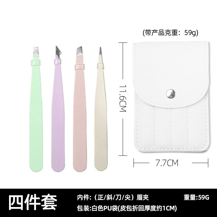 Eyebrow clip set with mirror Convenient exquisite eyebrow clip gift box set Special eyebrow trimming tool tweezers to pull beard