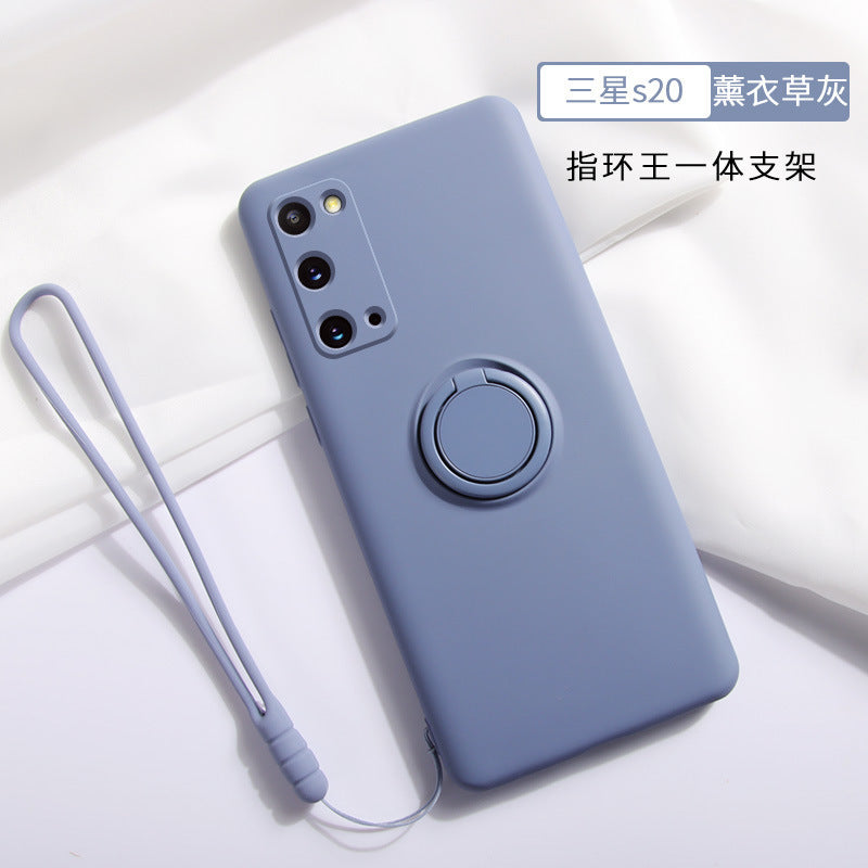 Suitable for samsung s25ultra mobile phone case s24fe liquid silicone ring holder all-inclusive s10 lens protective case