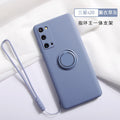 Suitable for samsung s25ultra mobile phone case s24fe liquid silicone ring holder all-inclusive s10 lens protective case