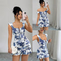 european and american new arrival: printed ruffle-trimmed women's dress