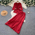 Light mature style work clothing pleated easiest for match two-piece set for women autum strap waist slimming lookelegantsuit