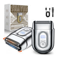 Mini alloy electric shaver - digital display, reciprocating, magnetic three-blade head, washable, car-mountable, portable razor - cross-border e-commerce
