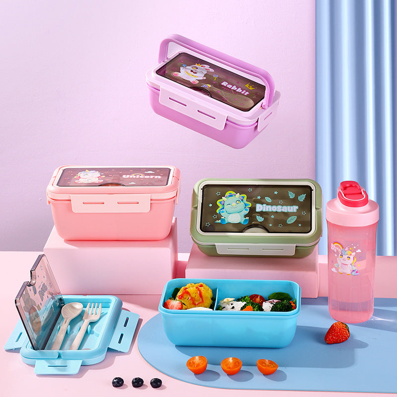 Microwaveable lunch box with lid - perfect for office workers, keeps food fresh, airtight plastic bento box