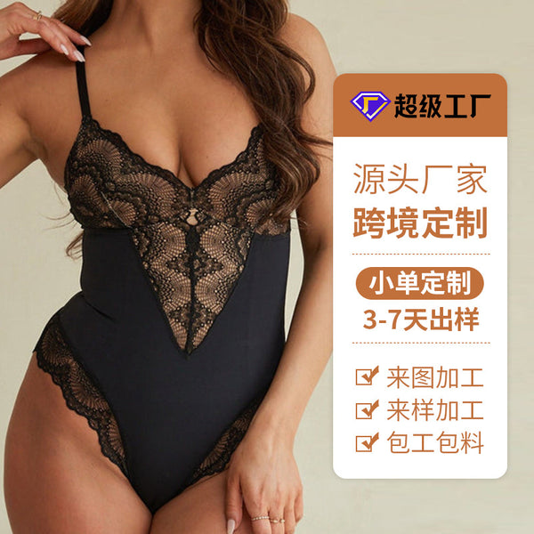 Wow, custom European and American corsets, sexy V-neck shapewear, summer lace waist women's suspender underwear.