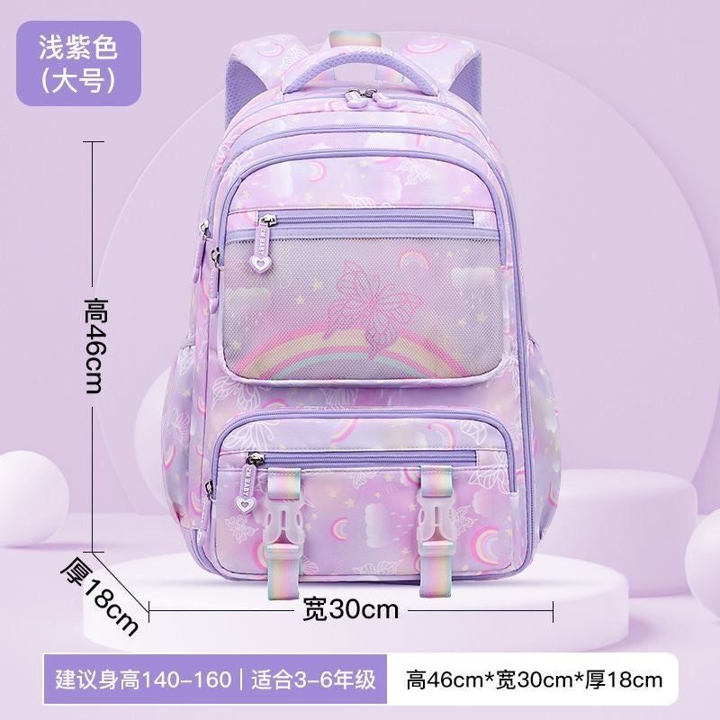 New Sweetheart Rainbow School Bag Refrigerator Open Door High-value Elementary School Backpack Anti-splashing Water Skin-friendly Student Bag