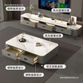 Modern minimalist coffee table living room home  tv stand floor-standing solid wood feel tea brewing integrated small apartment tv cabinet