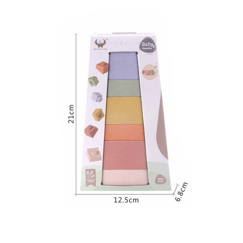 Cross-border export  children's development intelligence stacking music straw material bathroom soft rubber environmentally friendly educational toys