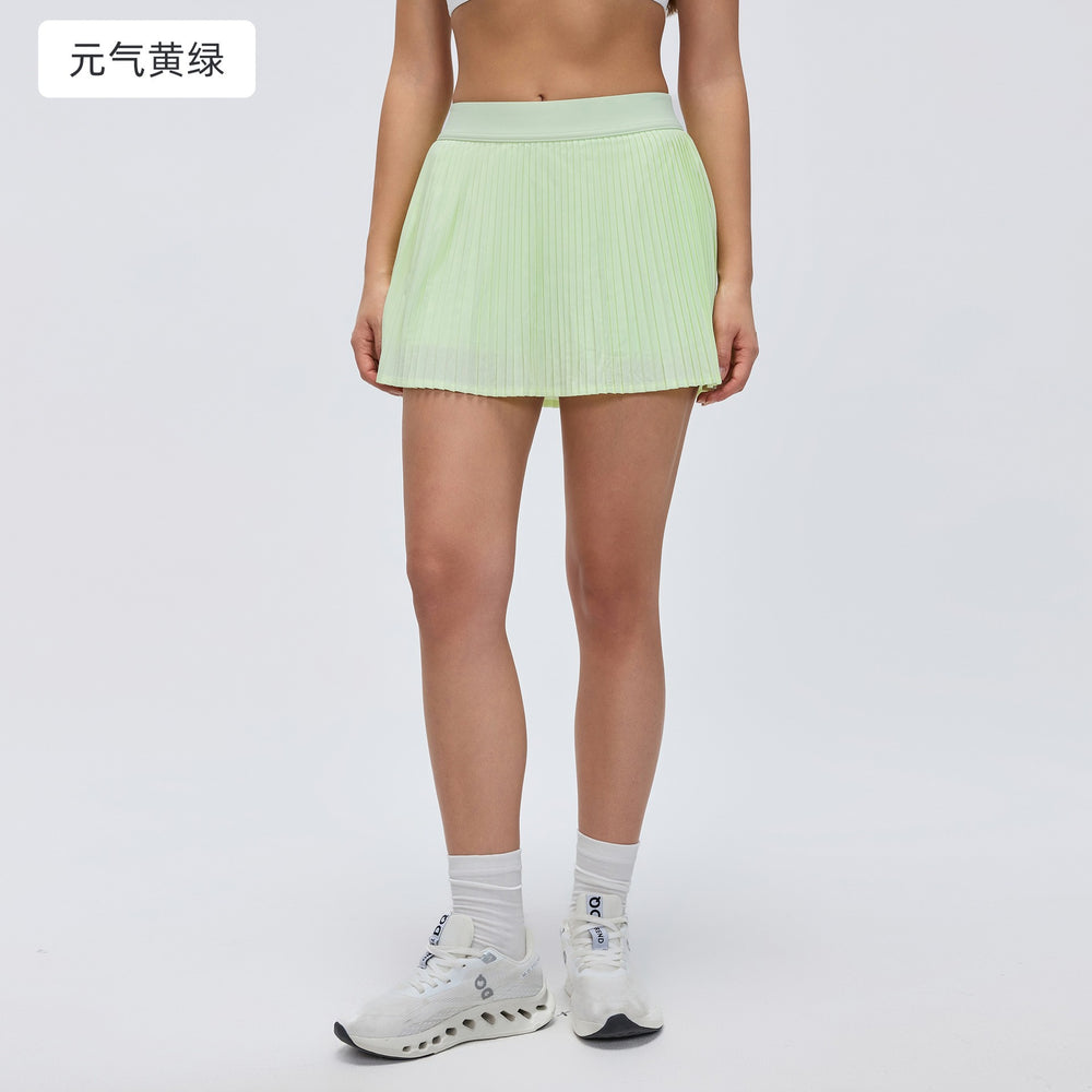 Ice-feeling breathable outdoor sports skirt for women with lining fashion tape tennis skirt yoga fitness skirt d25008