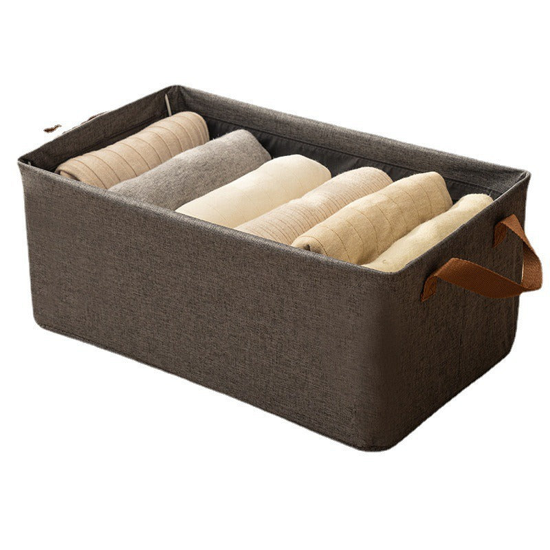 Cationic clothes storage box Household clothing pants sorting box Wardrobe layered storage artifact folding storage box