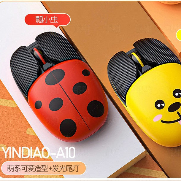 Silver carved a10 cartoon rechargeable wireless mouse - creative bluetooth office gaming mini silent computer accessory - private mold