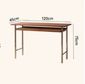 Narrow solid wood desk for study, retro home office computer desk, mid-century modern style, nordic small apartment student writing desk