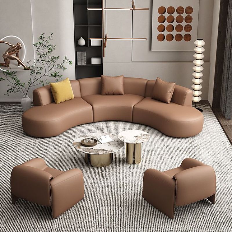 Hotel lobby hall semi-circular arc-shaped reception coffee table sofa sales office reception area new chinoiserie commercial place