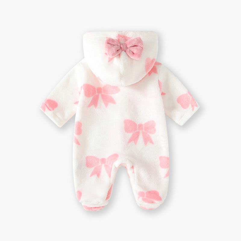 Newborn baby clothes autumn winter flannel romper girl cute warm bodysuit newborn outing crawling suit