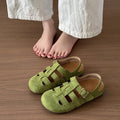 Retroniche stylecut out toe half slippers for women 2026 spring and summeroutwear one-leg thick sole ugly cute casual birkenstock shoes