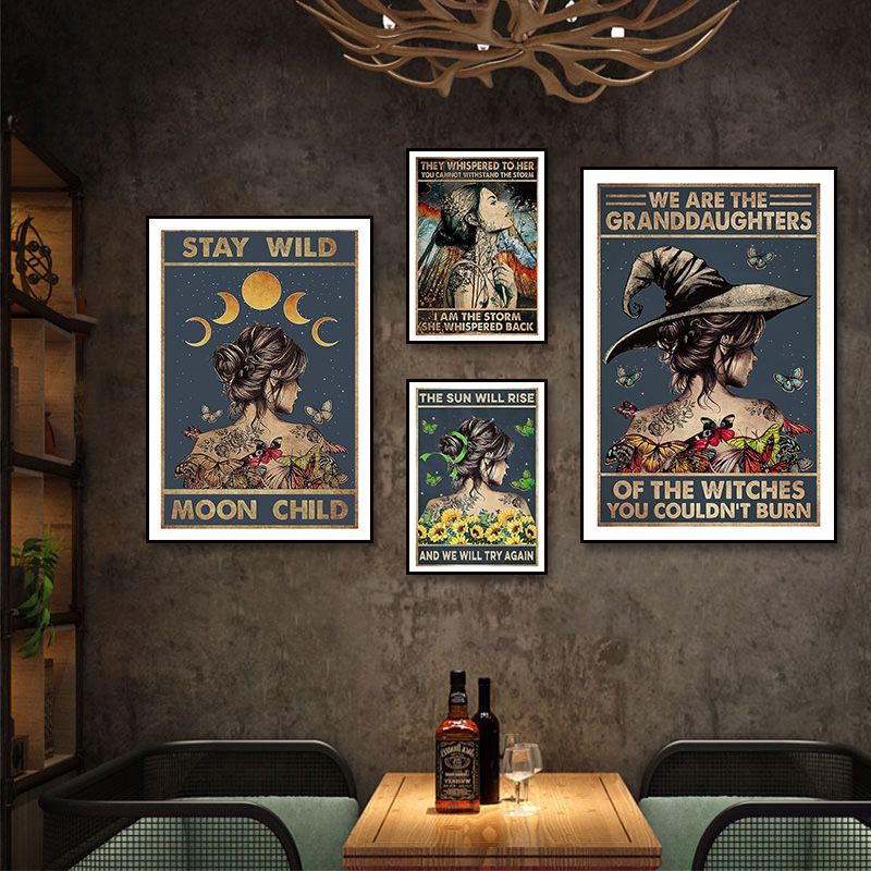 Bar decoration painting retro music dining bar restaurant KTV box hanging painting cafe clear bar abstract beautiful woman mural