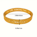 Middle eastern filigree openwork gold bangle, 66mm inner diameter, vintage court style carved bracelet, women's jewelry wholesale