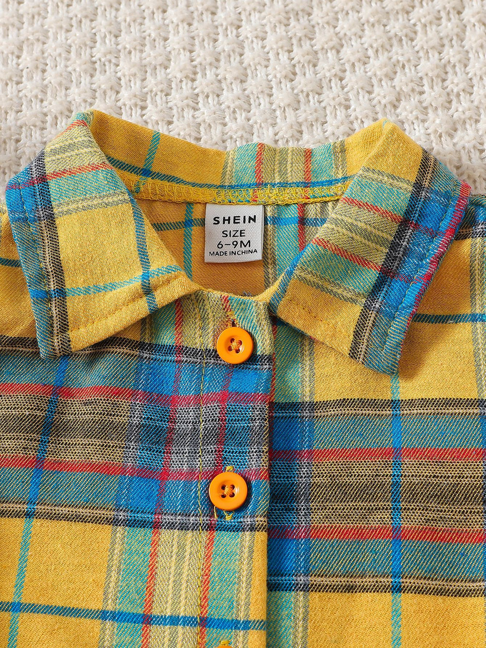 Trendy and playful yellow gingham shirt, jeans, and tank top three-piece set