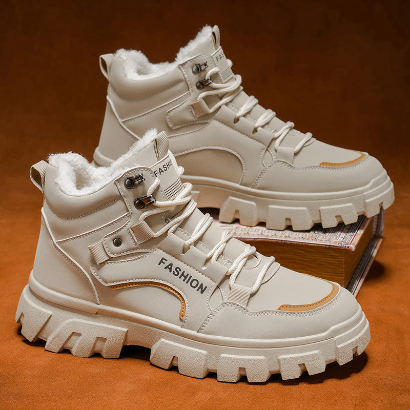 Winternew arrivalbootsmenworkwear short boots northeast outdoor sports high-top men's shoes hikingfleece-lined snow boots